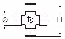 Cardan cross 23,8 x 61,3mm for Standard 102 shaft