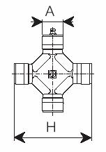 Cardan cross 22,0 x 86,0mm for 80° Constant velocity joint 104/S4 shaft