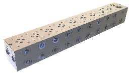 NG06 Subplate for 9 valves + bypass /reliefvalve.