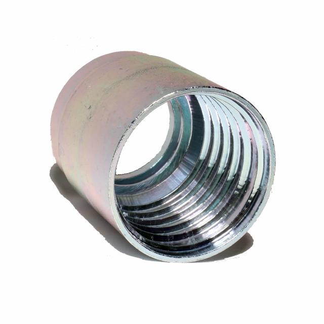 No-skive ferrule for 1SN, 2SN & 2SC wirebraid hose