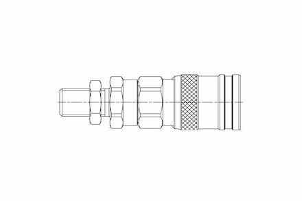 Quick coupling MQS-F -  Female Flat Face - Metric Bulkhead