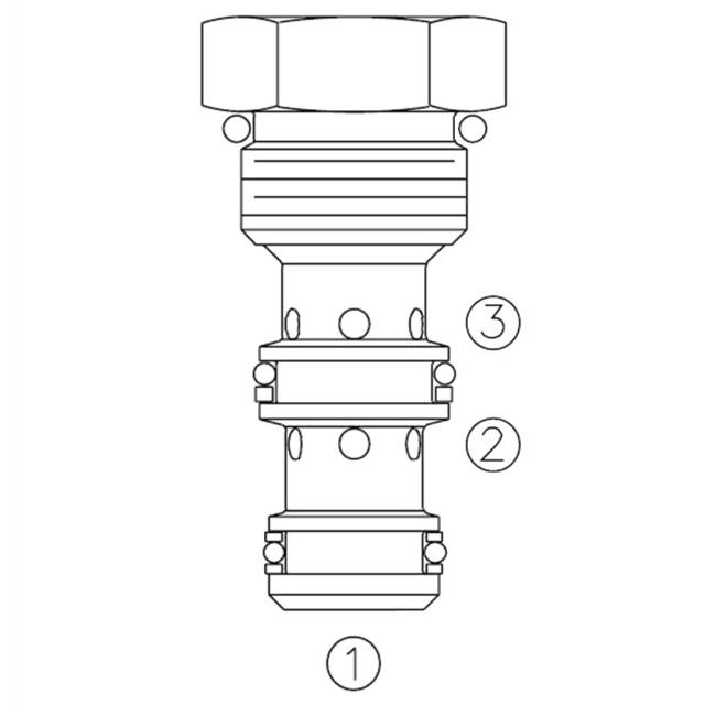 10 Pilot Operated Checkvalve Cartridge, 4:1