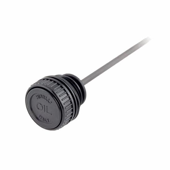 Knurled oil fill plug w. breather and anti-splash disc 1/2″ - L:110mm