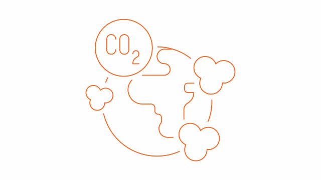 Jorden omgivet a CO2 skyer