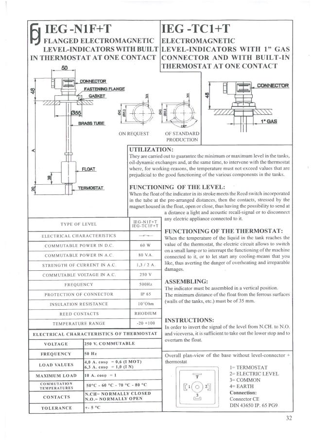 IEG N1-F+T A=300 MM 70°C måler