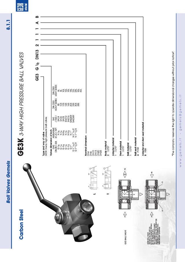 Kugleventil, 3-vejs, 1/2″, 315 bar