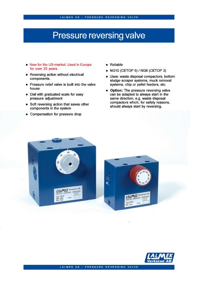 NG10 Trykskifteventil 30-180 bar