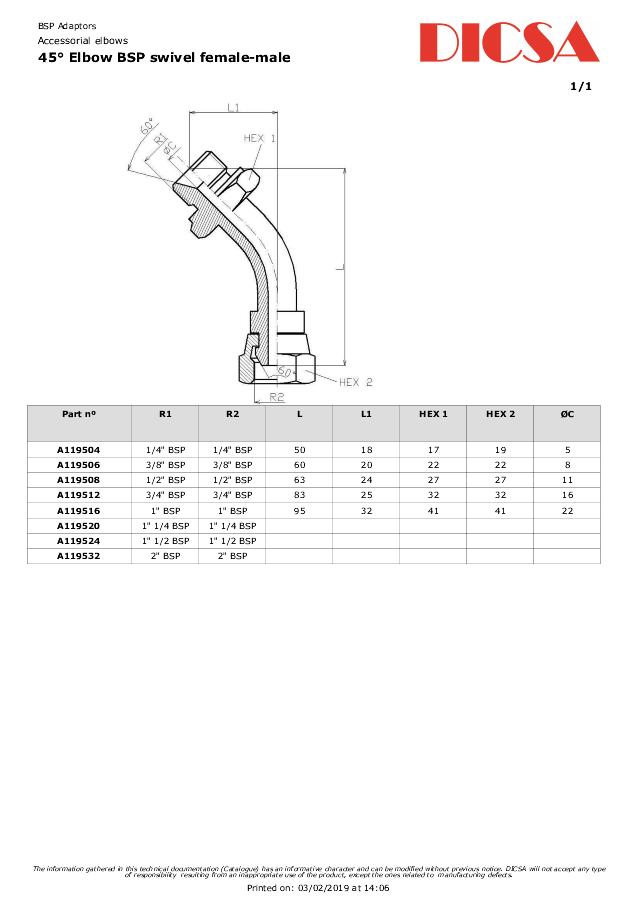 45° Vinkel indskruning BSP Han - BSP Hun