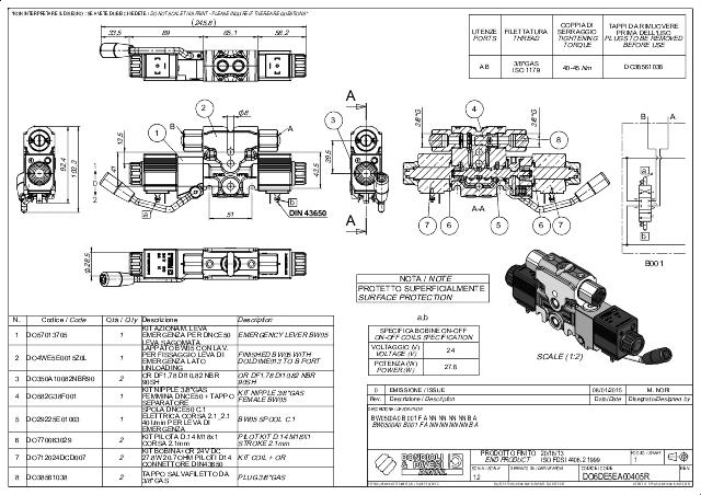 BW05 TP AE1 3/8G 24vdc spole+manuel