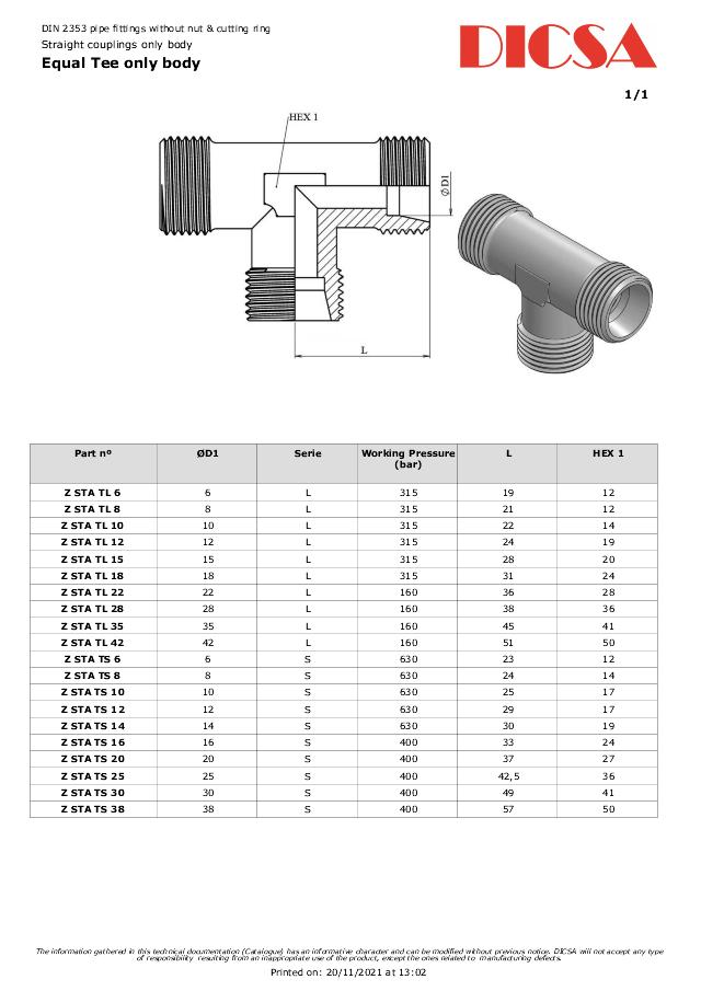 T samler - AISI 316L 