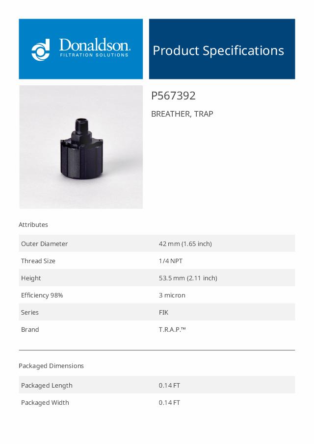 TRAP breather 1/4″ NPT