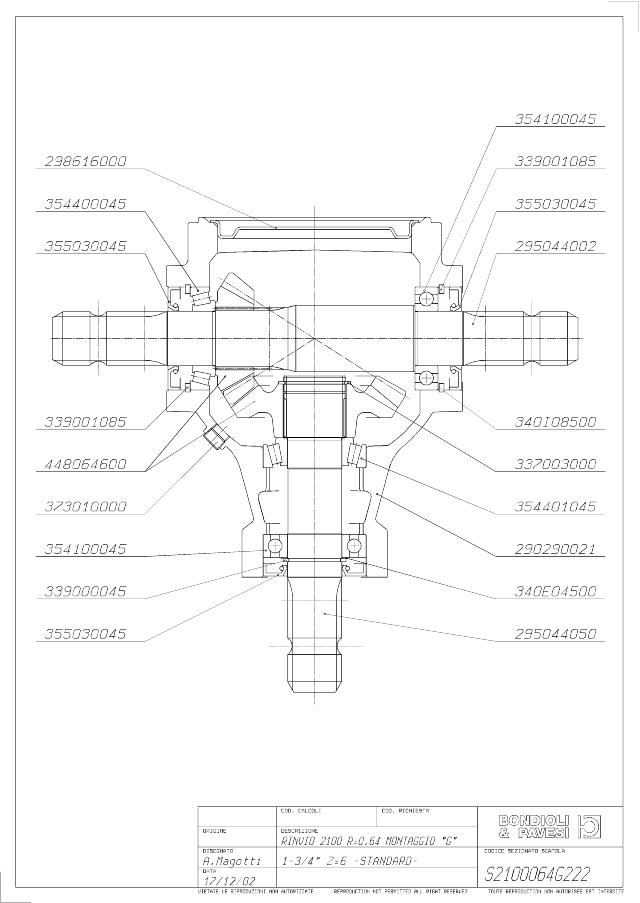 S2100 T-Gear 1:1,57 - X= 1 3/4″ Z6 - Y= 1 3/4″ Z6 - Z= 1 3/4″ Z6
