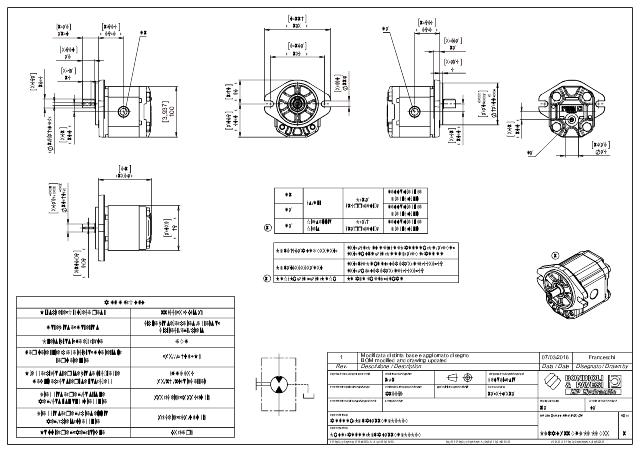 HPLMA1 Gr.2 11 cm³ Gearmotor SAE A (2 huller), SAE A cylindrisk