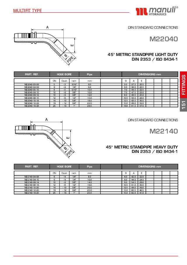 Indstik 45° glat studs 