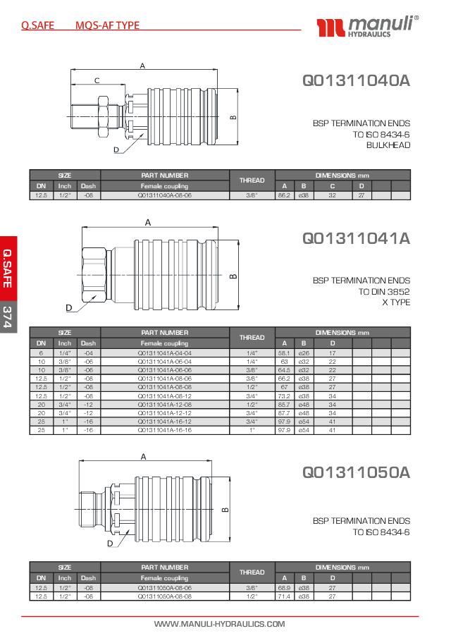 Lynkobling MQS-AF ISO A Push/Pull -  Hun Lynkobling - BSP Hun