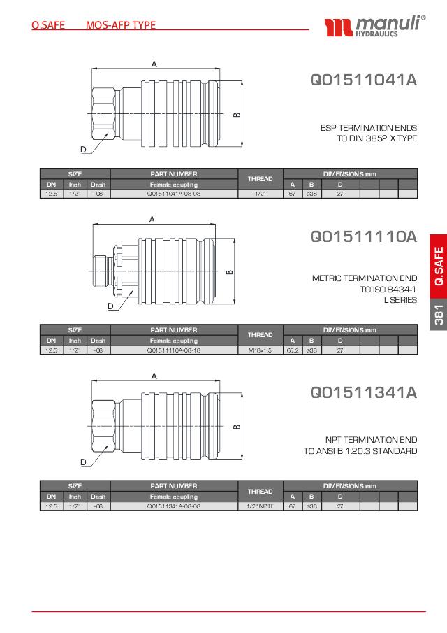 Lynkobling MQS-AFP ISO A Push/Pull -  Hun Lynkobling - BSP Hun