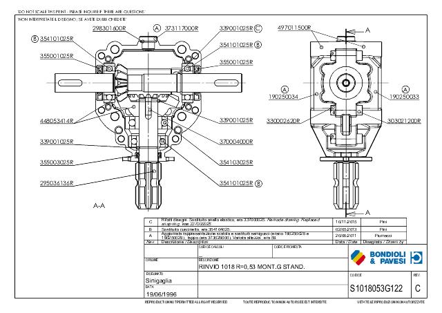 S1018 T-Gear 1:1,90 - X= Ø25 h8 - Y= Ø25 h8 - Z= 1 3/8″ Z6