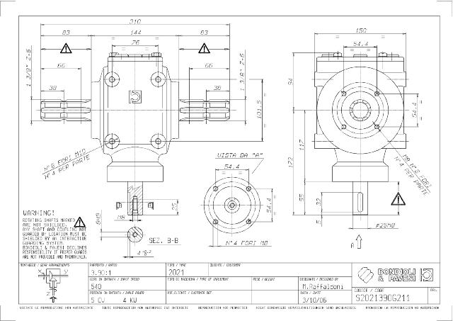 S2021 T-Gear 3,90:1 - X= 1 3/8″ Z6 - Y= 1 3/8″ Z6 - Z= Ø25 h8