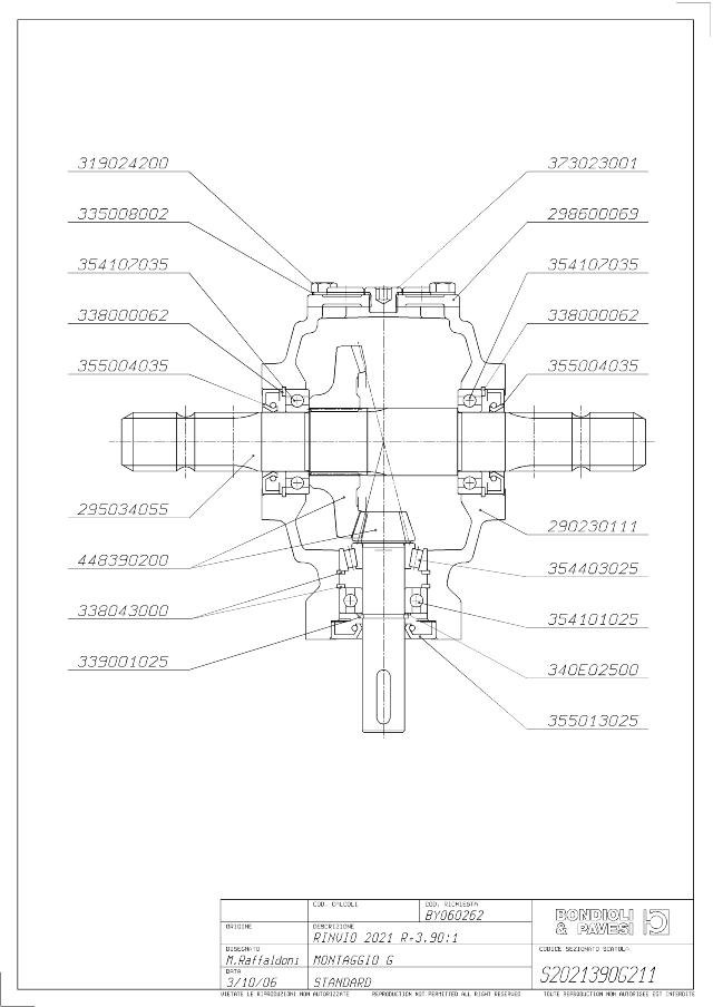 S2021 T-Gear 3,90:1 - X= 1 3/8″ Z6 - Y= 1 3/8″ Z6 - Z= Ø25 h8