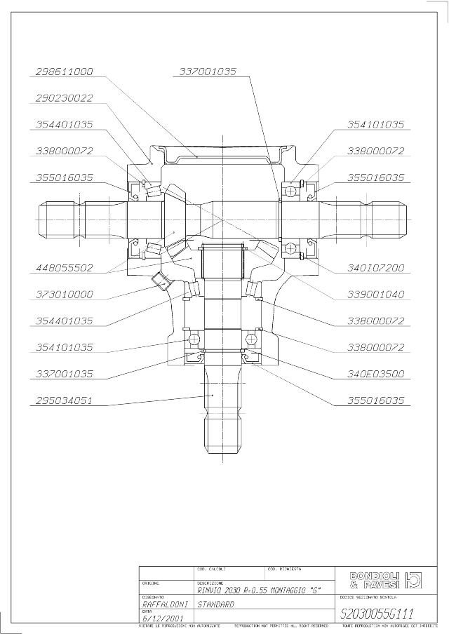 S2030 T-Gear 1:1,82 - X= 1 3/8″ Z6 - Y= 1 3/8″ Z6 - Z= 1 3/8″ Z6