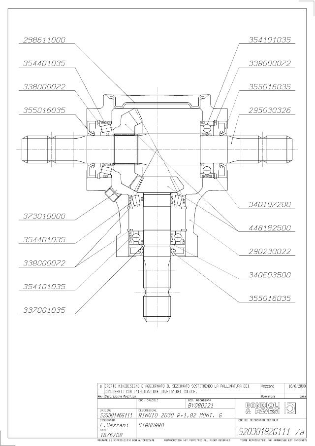 S2030 T-Gear 1,82:1 - X= 1 3/8″ Z6 - Y= 1 3/8″ Z6 - Z= 1 3/8″ Z6