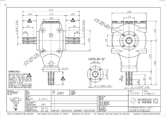 S2081 T-Gear 1,93:1 - X= 1 3/4″ Z6 - Y= 1 3/4″ Z6 - Z= 1 3/4″ Z6