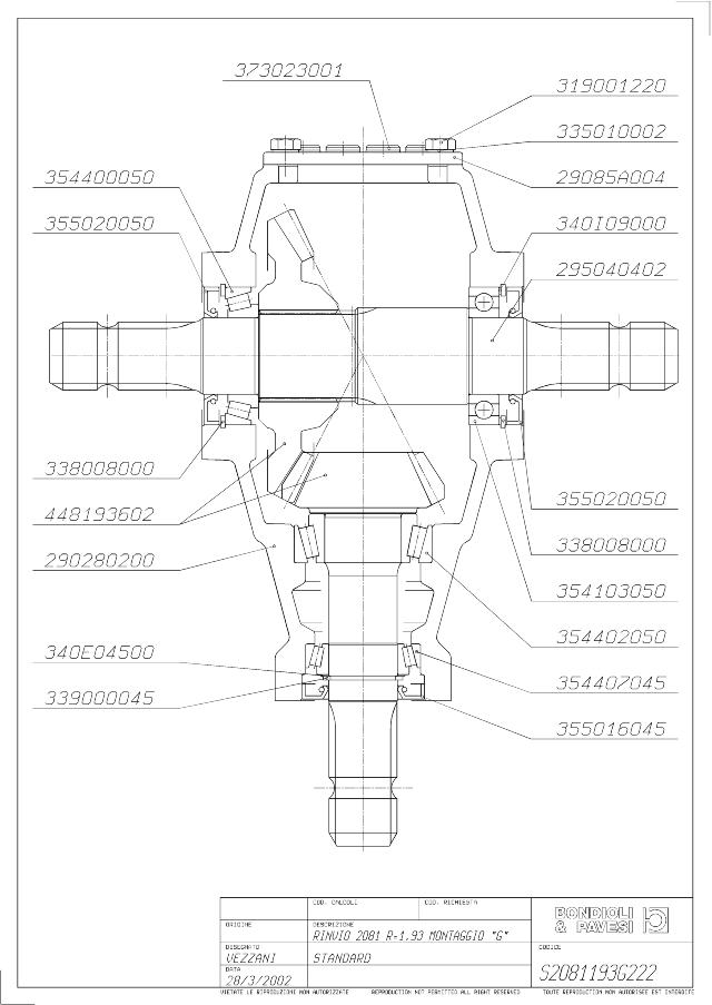 S2081 T-Gear 1,93:1 - X= 1 3/4″ Z6 - Y= 1 3/4″ Z6 - Z= 1 3/4″ Z6