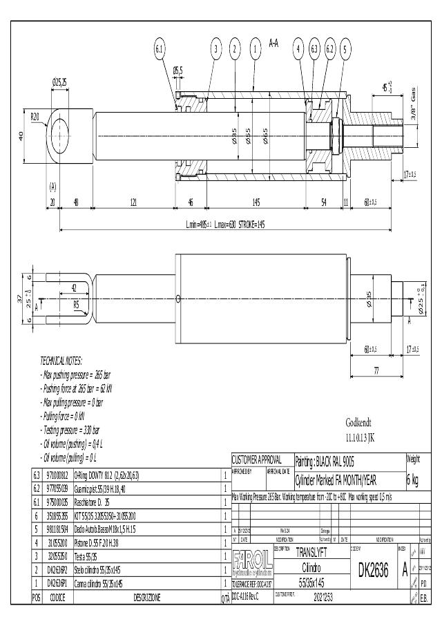 Cylinder 55/35-145