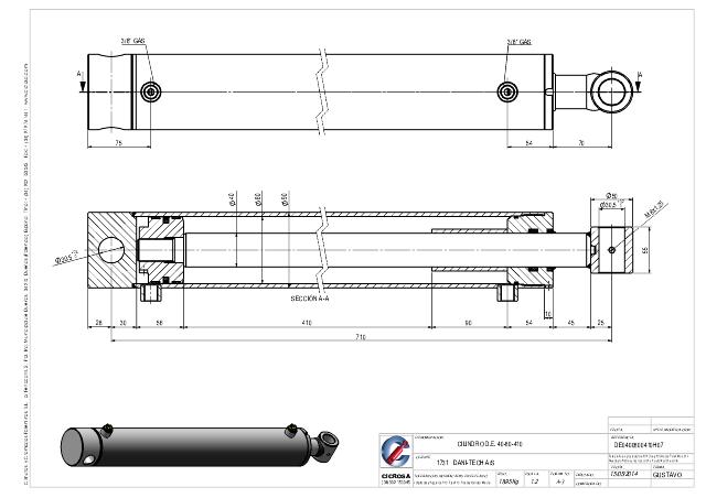 Cylinder l-min = 710 mm