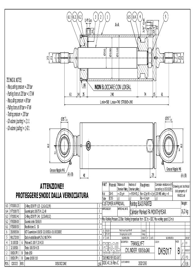 Cylinder 100/50-240