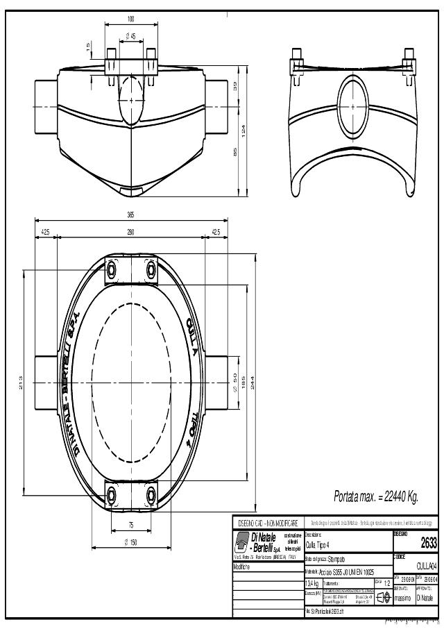 Vugge til teleskopcylinder Ø150 mm
